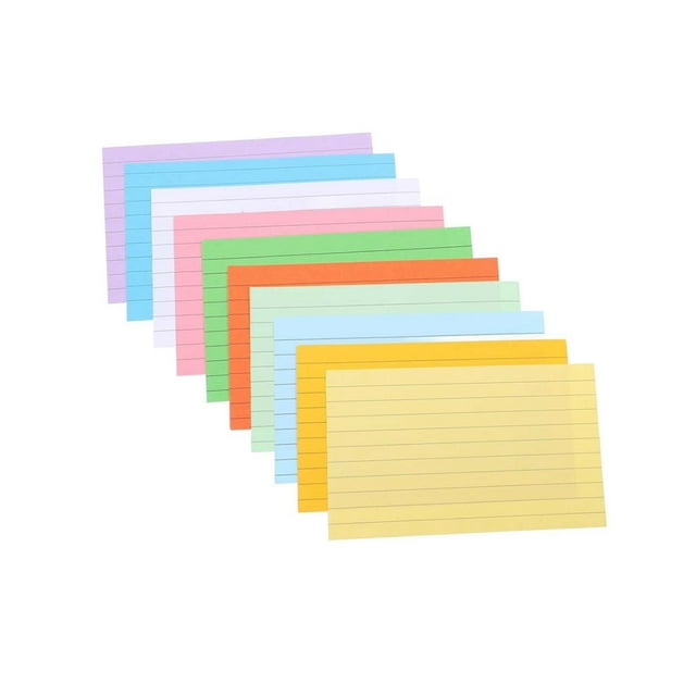 HMOONORY 500Pcs Color Index Cards Ruled Notecards Blank Note Flash