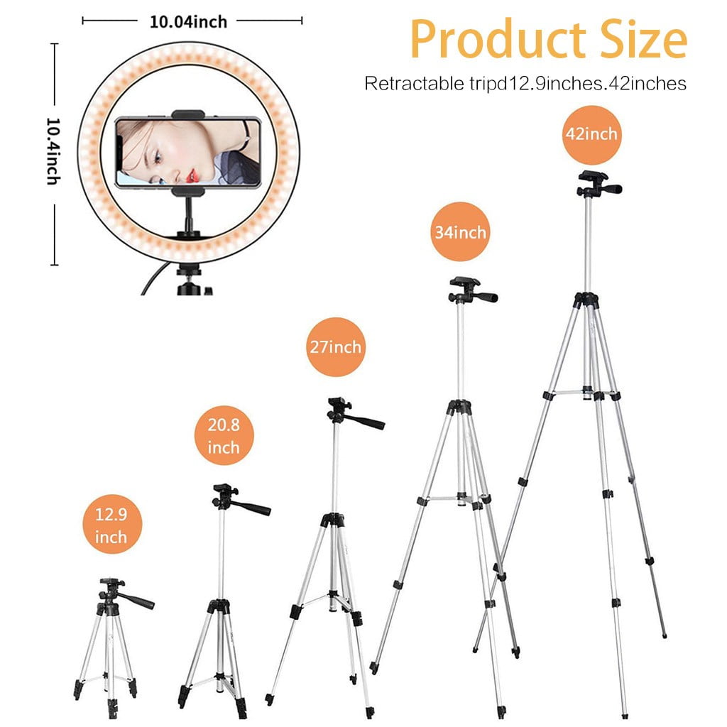HMOONORY Ring Light 10 Inch / 25 Cm with Tripod with Bluetooth Receiver