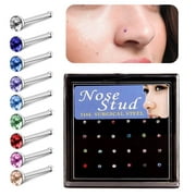 HMPEAIIY 18 Gauge Stud Chain Ring 12g Jewelry Nose Ring Plugs Clear Lip Rings 16g Double Nose Rings for Women 18g Stud 18g Lip Stud Piercing Rings Non Piercing Jewelry No Piercing Nose Ring 6mm
