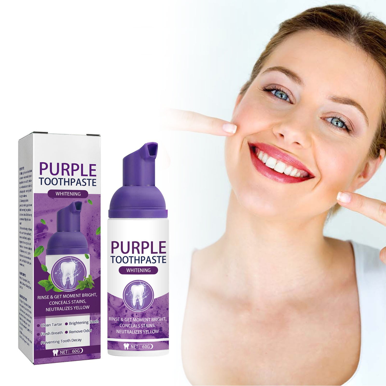 HMPEAIIY Braces for Teeth Purple Tooth Toothpaste Teeth Teeth Cleaning