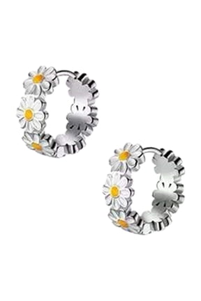 Ear Ringing Jewelry for Women Small Daisy Earrings For Women White Epoxy Flower Earrings Simple Temperament Daisy Earrings