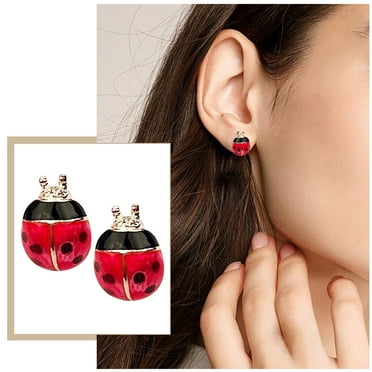 HMPEAIIY Earrings Red Drop Earrings Cute Animal Earrings Enamel Oiled Earrings Christmas Earrings Bows New Years Eve Jewelry Set Seashell Earrings Large Clip on Hoop Earrings Extra Long Post Earrings