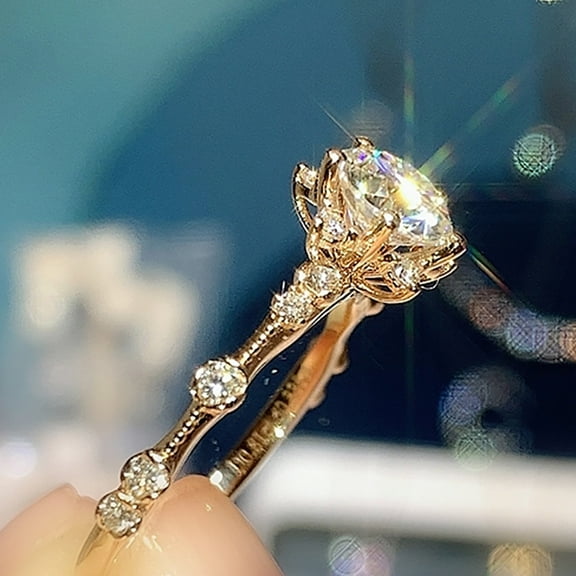 HMPEAIIY Highs And Lows Friendship Ring Rings for Women Rose Ring Hand Moving Ring Set Bride Rings Size 4 Ring Ring for Wedding Daughter Highs And Lows Ring Ups And Downs Ring for Women up And down