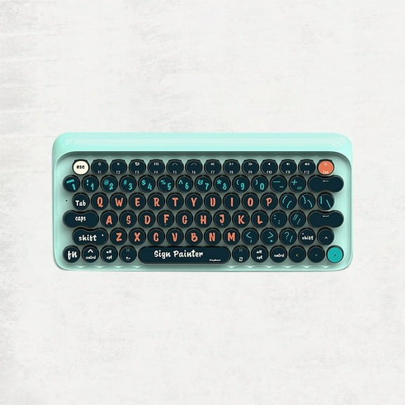 HMPEAIIY Illuminated Wireless Keyboard Universal Round Keycap 104 Keys Creative Cute Pattern Desktop Keyboard Sticker Drop Alt Mechanical Keyboard