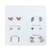 HMPEAIIY Ladies Fashion Cute Travel Set Earrings Temperament Fashion Earrings Pearl Hoop Earrings Small Small Earrings for Women Womens Earrings Valentines Earrings Earring Packs for Women Oval Hoop