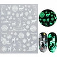 HMPEAIIY Nail Stickers Luminous Christmas Series Snowflake Feather