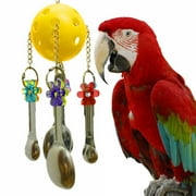HMPEAIIY Pet Bird Parrot Swing Stainless Steel Spoons Toy For