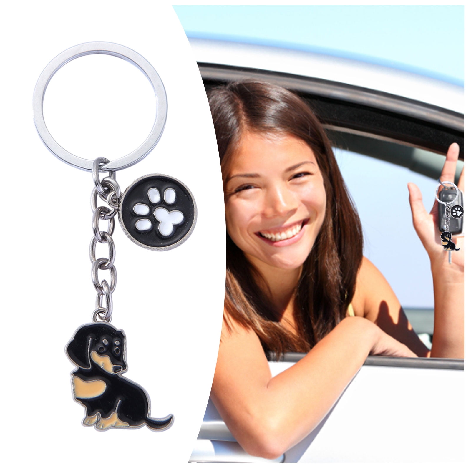 HMPEAIIY Style Metal Key Chain Pendant Creative Pet Dog Key Chain Bag