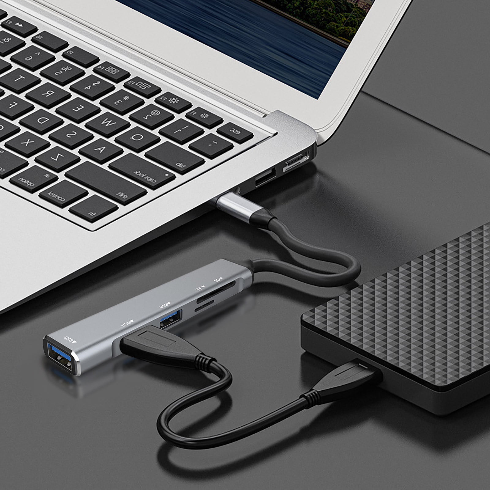 Magnetic USB C Hub & Card Reader For IPhone 16/15 - 4-in-1 With SD/TF Slots, 100W PD, 5Gbps Speed, Magsafe Compatible