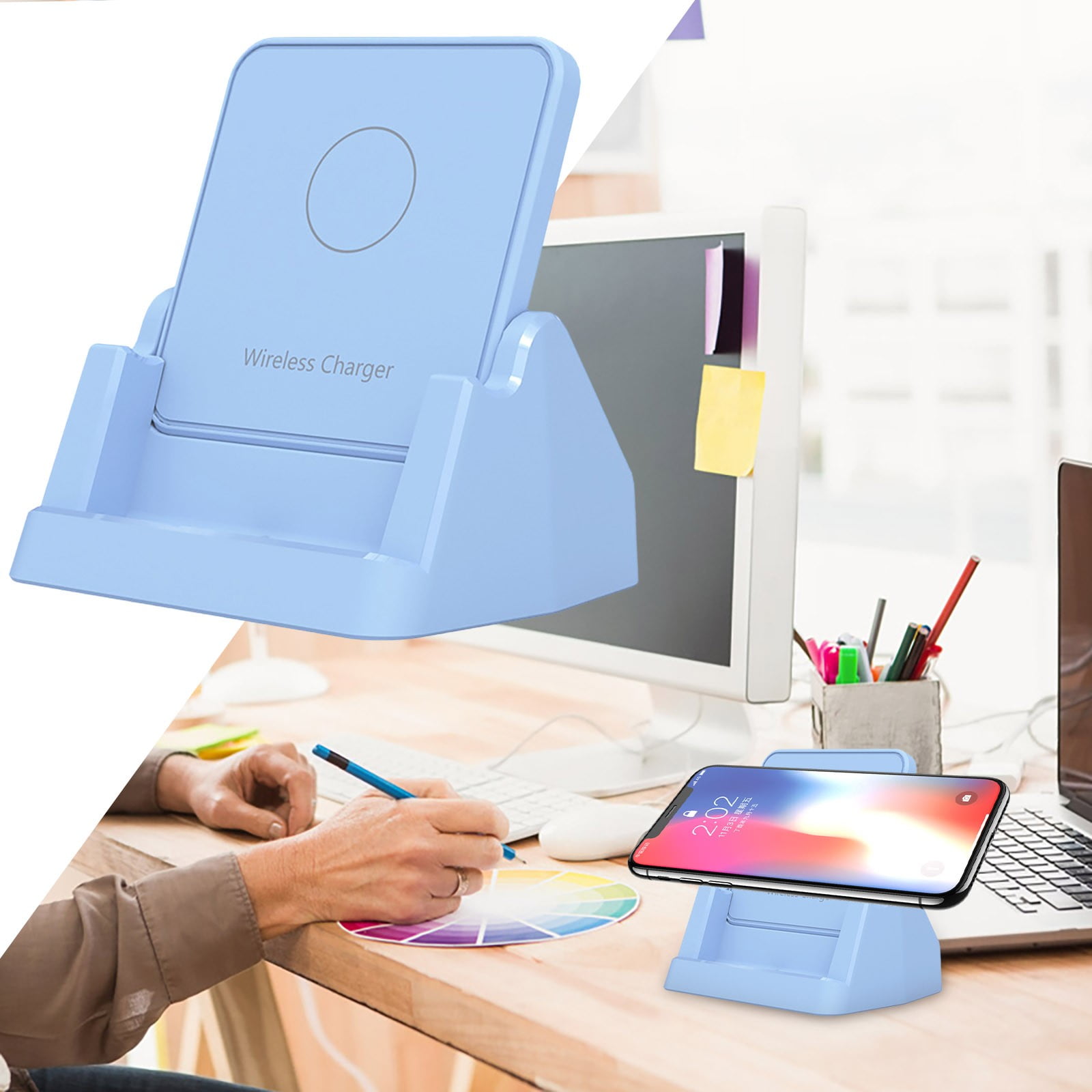 HMPEAIIY Wireless Charging Stand 15W Wireless Charger Portable Charger