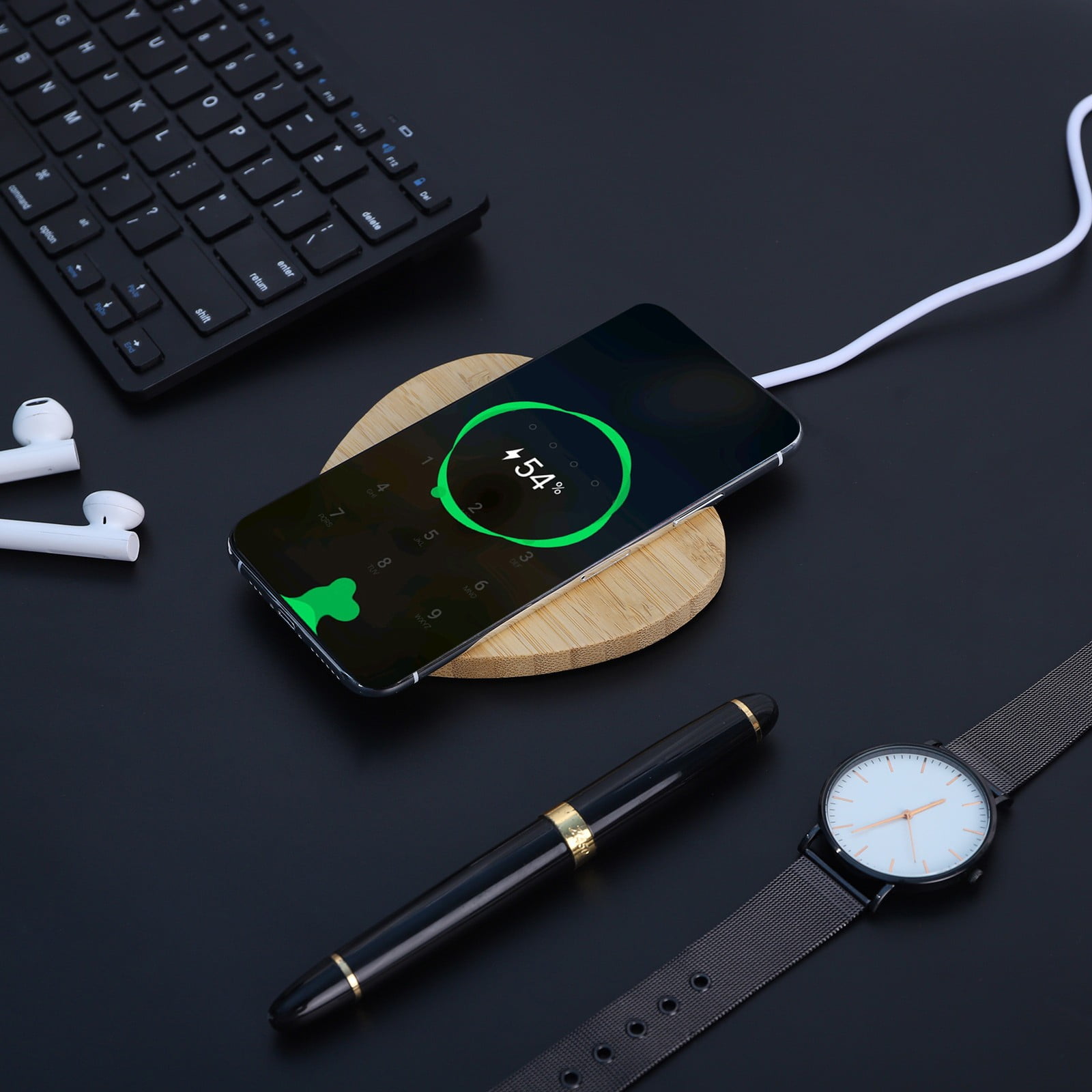 HMPEAIIY thin Wood Wireless Charger Mat Charging Pad Suitable For XS