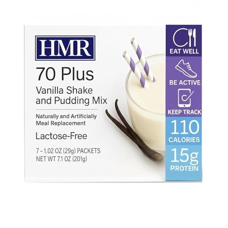HMR 70 Plus Vanilla Meal Replacement Powder, Lactose Free, 15g Protein, Low Calorie, 7 Servings