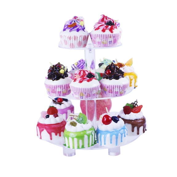 HMROVOOM 15-20-25cm Acrylic 3-Tier Round Cake Stand, Clear Finish