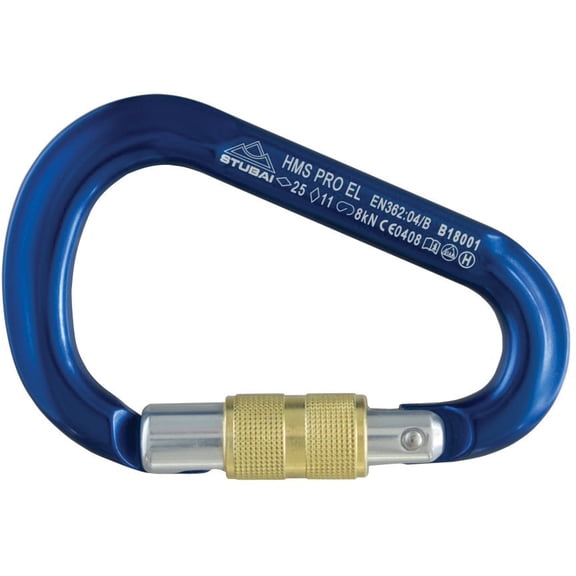 Stubai HMS Anodized SG Blue Carabiners - Set of 2