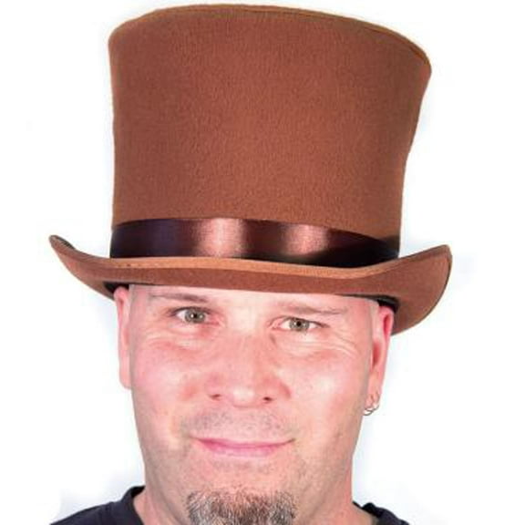 HMS Bell Topper Costume Hat Adult: Brown One Size Unisex