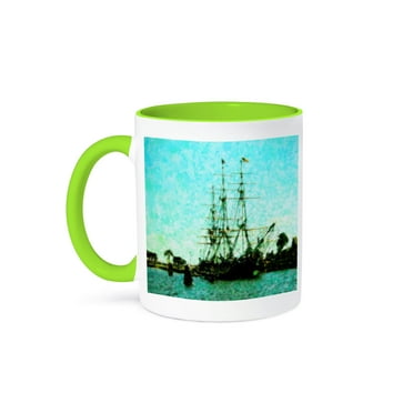 3dRose, HMS Bounty, 11oz Two-Tone Green Mug