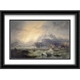 thumbnail image 1 of HMS Erebus and Terror in the Antarctic 2x Matted 38x28 Large Black Ornate Framed Art Print by John Wilson Carmichael, 1 of 2