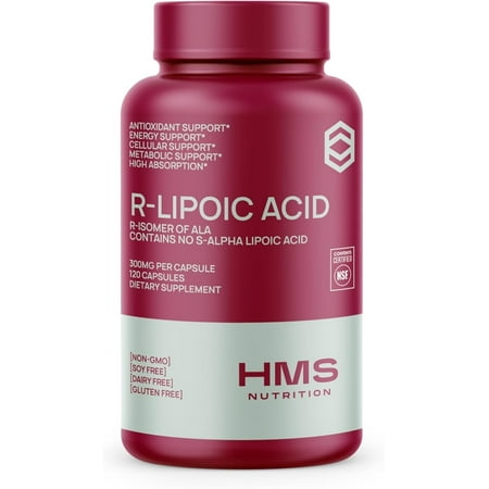 Stabilized R-Lipoic Acid 300mg Per Serving, R Alpha Lipoic Acid ALA Supplement Antioxidant for Nerve, Energy & Metabolism Support, NSF Certified Supplement,Non-GMO & Vegan,120 Capsules,4 Month Supply
