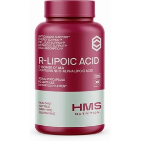 HMS Nutrition R-Lipoic Acid 300mg, Cellular Health & Wellness Supplement, 60 Capsules