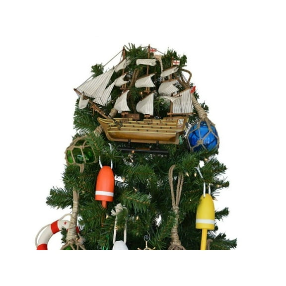 HMS Victory Model Ship Christmas Tree Topper Decoration - Nautical Christmas Tr