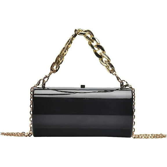 HMSHA Acrylic Evening Bags Women Chic Bright Party Evening Clutch Purse Handbag Chain Shoulder Bag