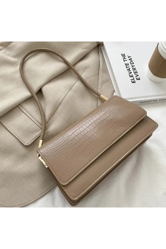 Alligator Pattern Shoulder Bag For Women Winter New Handbag Small Square Bag Designer Flap Armpit Bag Girls Purse