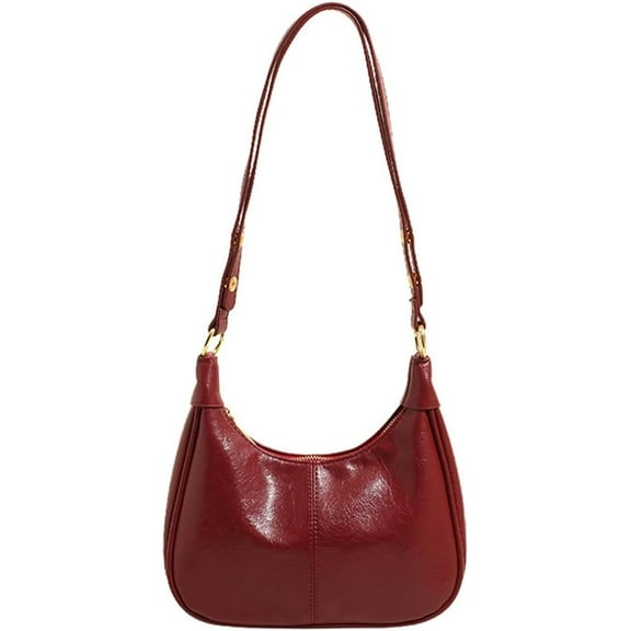 HMSHA Bags Retro Crescent Shoulder Purse for Women Soft Crossbody Handbag PU Leather Tote Handbag Satchel Work Bag Purse