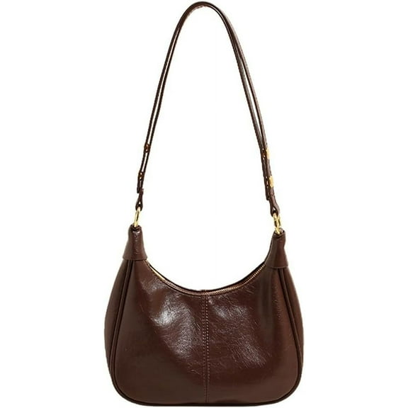 HMSHA Bags Retro Crescent Shoulder Purse for Women Soft Crossbody Handbag PU Leather Tote Handbag Satchel Work Bag Purse