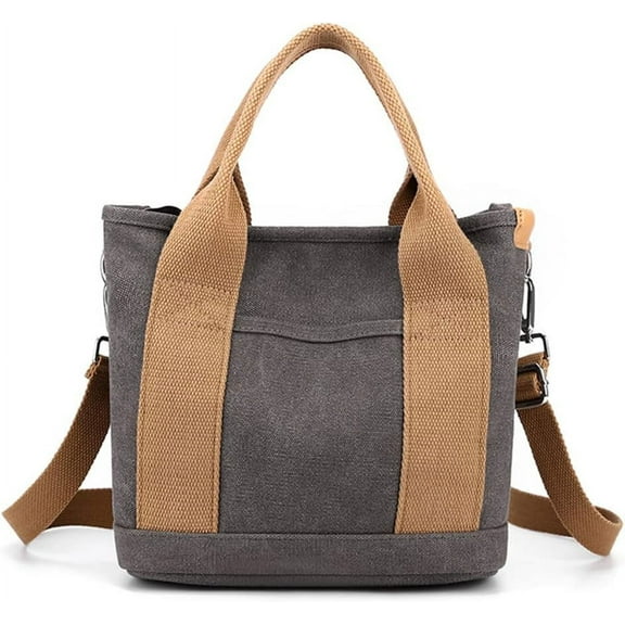 HMSHA Canvas Tote Bag for Women Small Handbag Satchel Bag Shoulder Bag Top Handle Bag Messenger Bag Casual Crossbody Bag