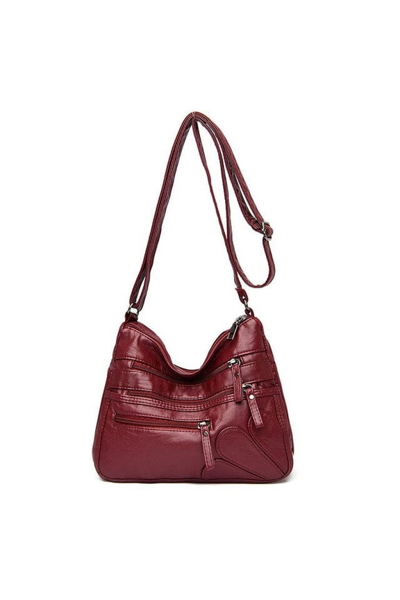 Casual Shoulder Bags for Women Soft PU Leather Crossbody Handbag Zipper Fashion mama Messenger Bag Purse for Shopping