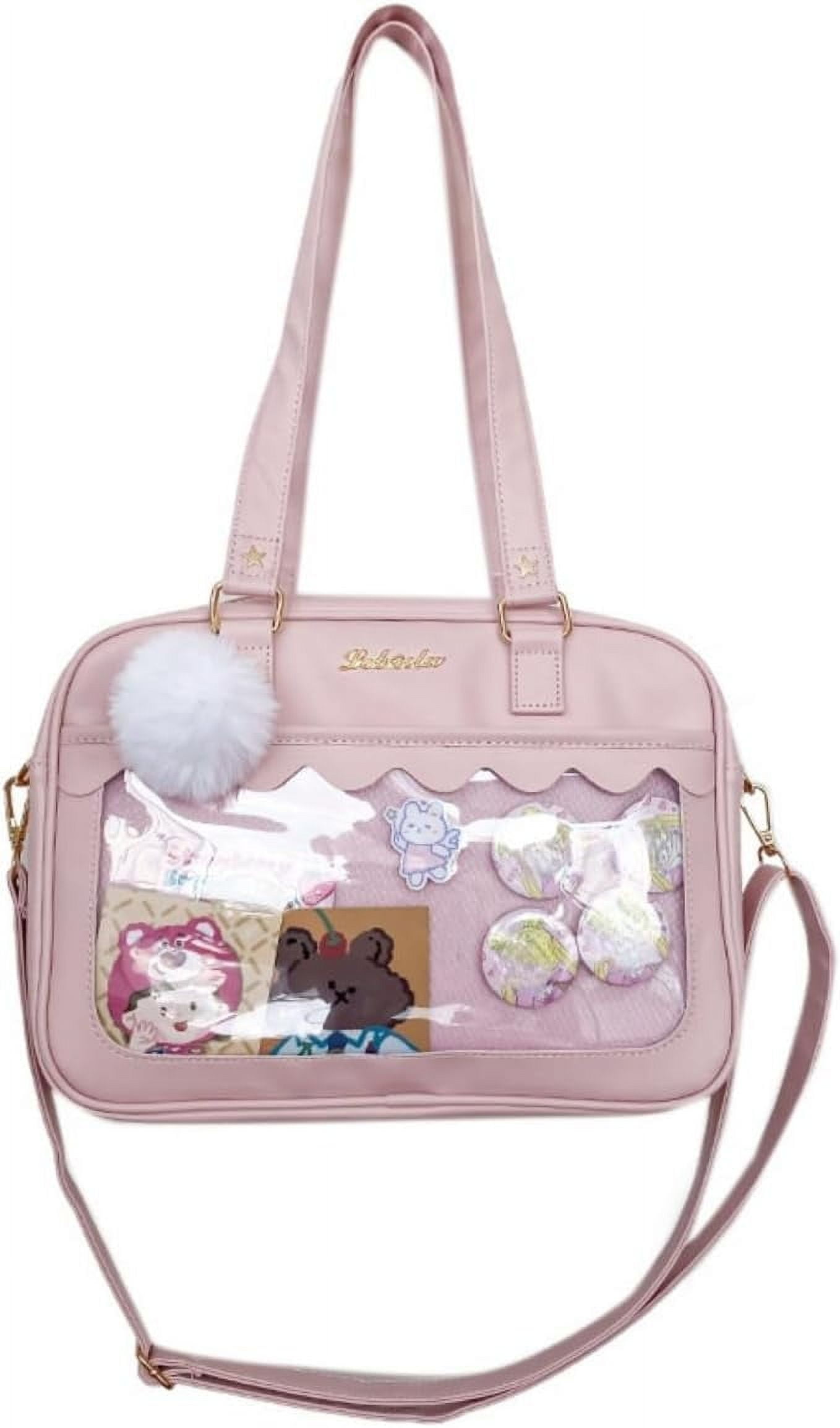 HMSHA Clear Aesthetic Bag Ita Bag Cute Messenger Bag Crossbody Bag for Women JK Tote Purse