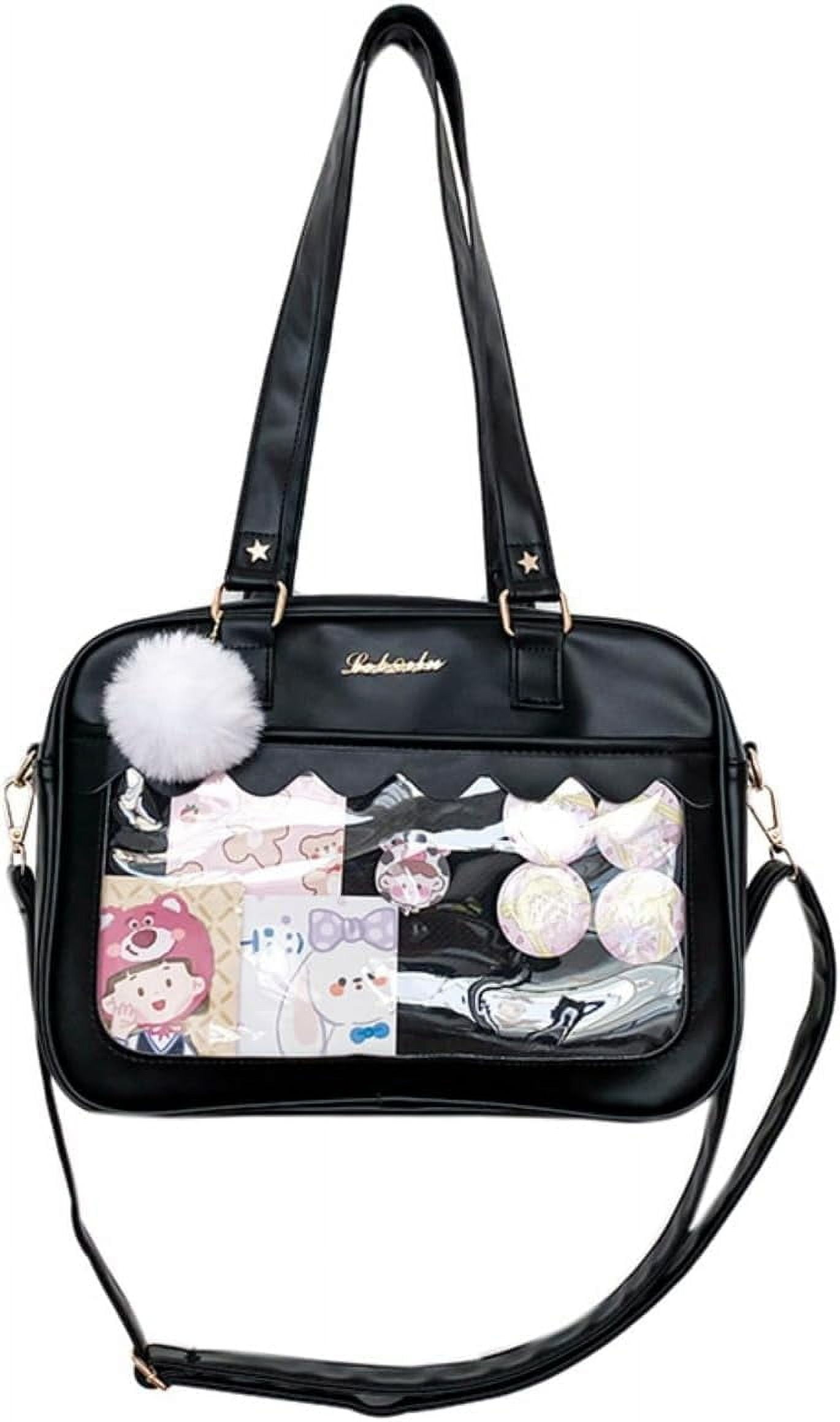 HMSHA Clear Aesthetic Bag Ita Bag Cute Messenger Bag Crossbody Bag for Women JK Tote Purse