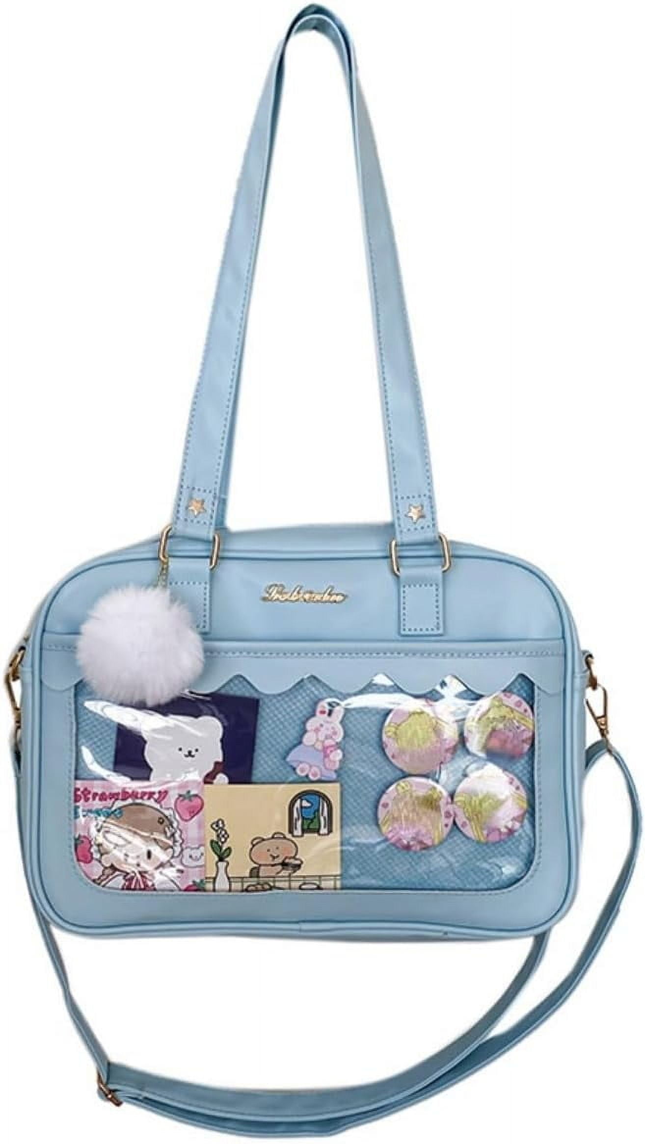 HMSHA Clear Aesthetic Bag Ita Bag Cute Messenger Bag Crossbody Bag for Women JK Tote Purse