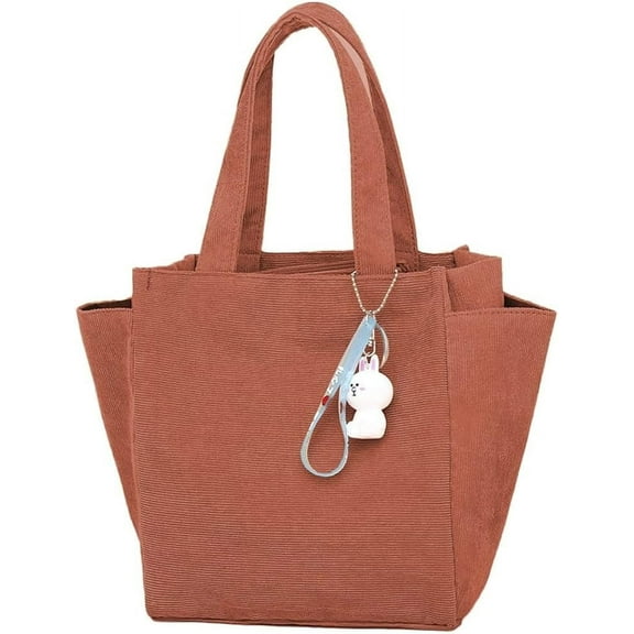 HMSHA Corduroy Small Tote Bag Women Casual Handbag Shoulder Bag for School Work Travel 2023