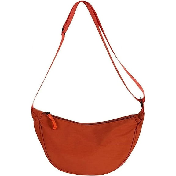 HMSHA Crescent Tote Bag for Women Men Small Sling Crossbody Bag Casual Shoulder Bag Handbags Nylon Dumpling Bag for Beach Vacation