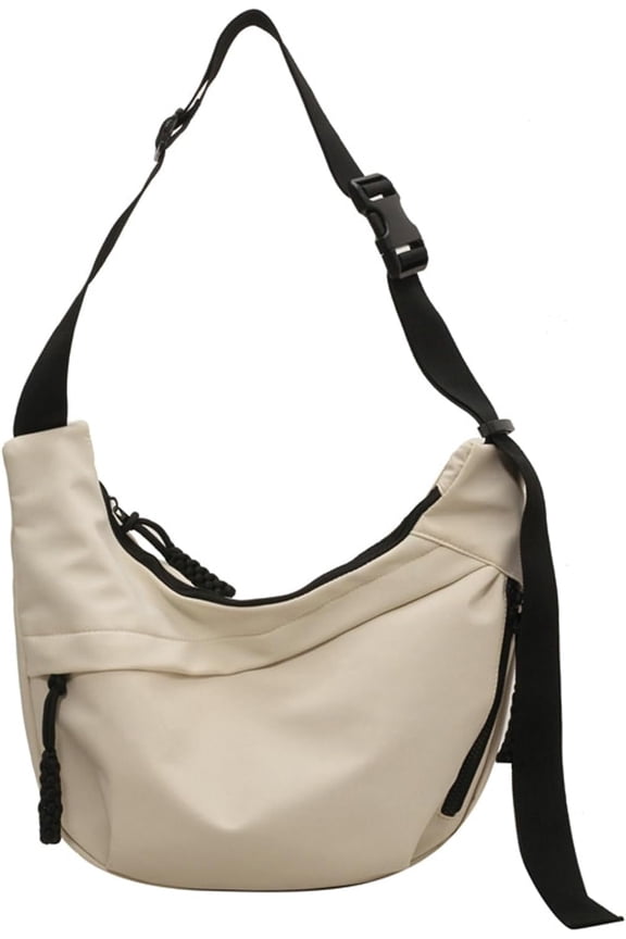 Crossbody Bag Unisex Multi-Pocket Nylon Sport Crescent Shoulder Purse Oxford Braid Zip Slouchy Dumpling Bag