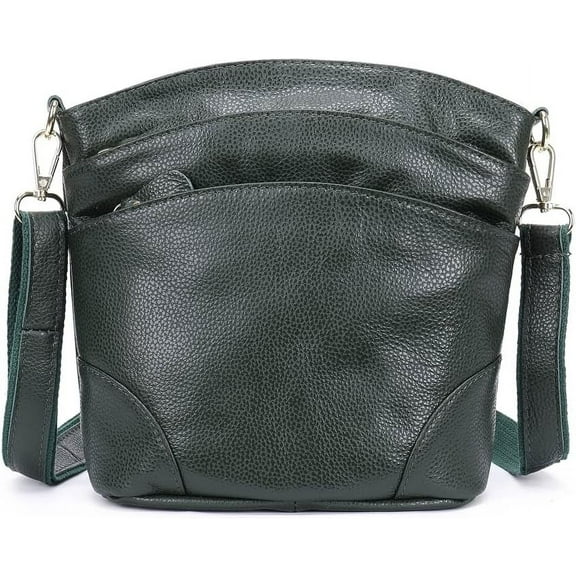 HMSHA Crossbody Bag for Women Large Capacity Handbag Leather Travel Messenger Satchel