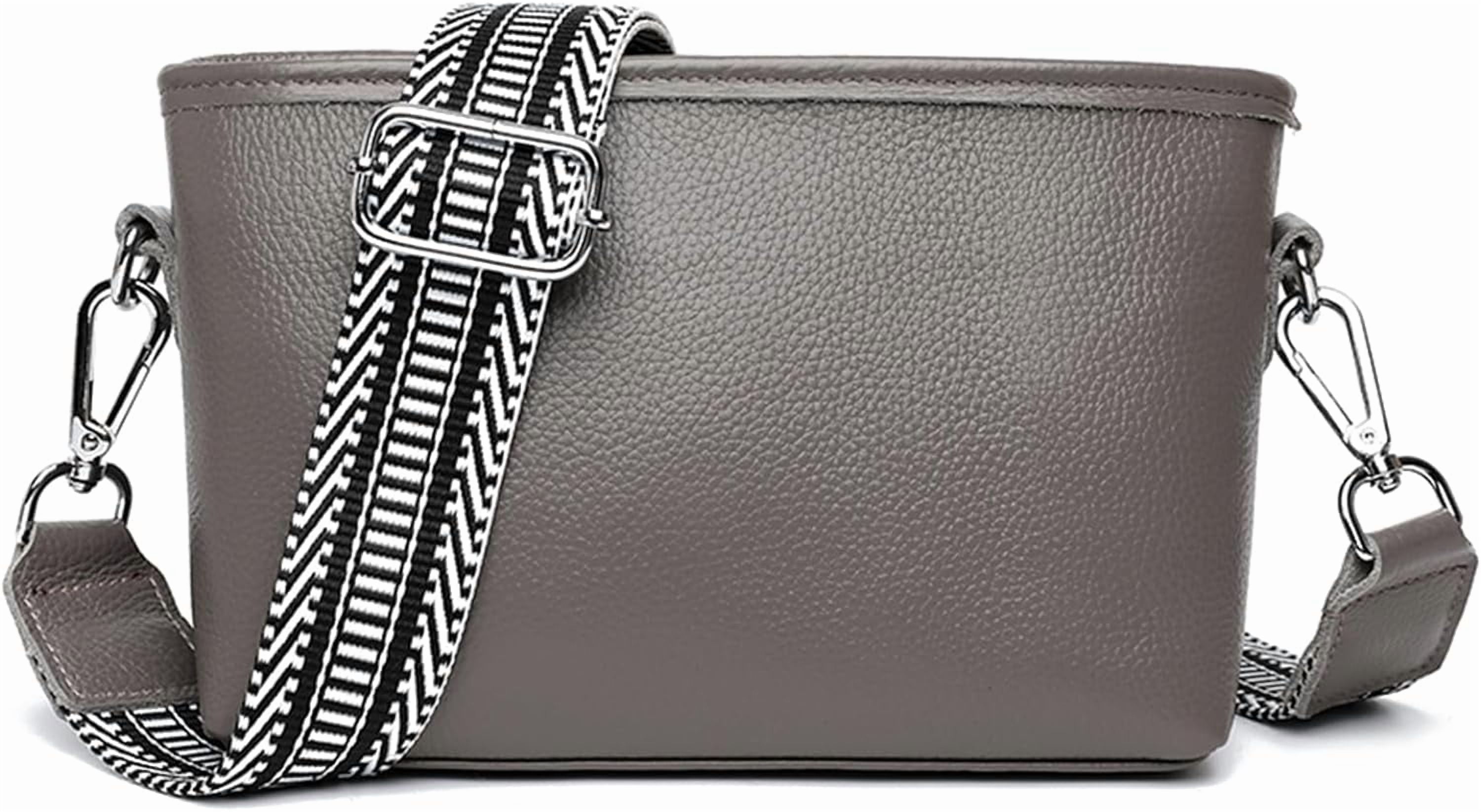 HMSHA Crossbody Bags for Women, Trendy Leather Crossbody Camera Bag Purse with Guitar Strap Small Shoulder Handbag