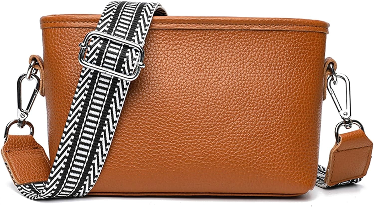 HMSHA Crossbody Bags for Women, Trendy Leather Crossbody Camera Bag Purse with Guitar Strap Small Shoulder Handbag