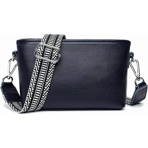 HMSHA Crossbody Bags for Women, Trendy Leather Crossbody Camera Bag Purse with Guitar Strap Small Shoulder Handbag