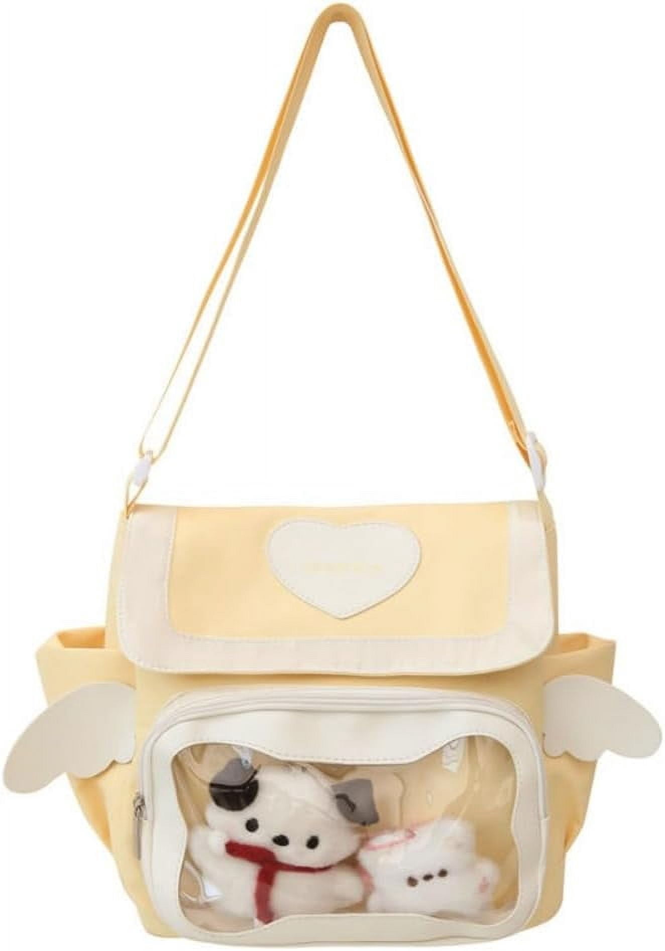 HMSHA Cute Japanese Aesthetic Ita Bag Heart Crossbody Bag Purse for Women Teen Girl Tote