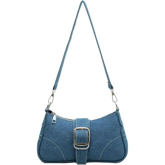 HMSHA Denim Hobo Bag Women Shoulder Crossbody Bag Chic Small Chain Satchel Purse
