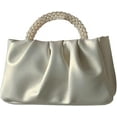 thumbnail image 1 of HMSHA Evening Bag Purse for Women Pearl Tote Bag Rhinestone Clutch Handbags Soft Leather Cloud Purse for Wedding Party Prom, 1 of 6