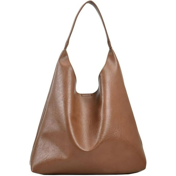 HMSHA Faux Leather Tote Bag Women Hobo Bag Trendy Slouchy Work Tote College Tote Handbag Shoulder Bag