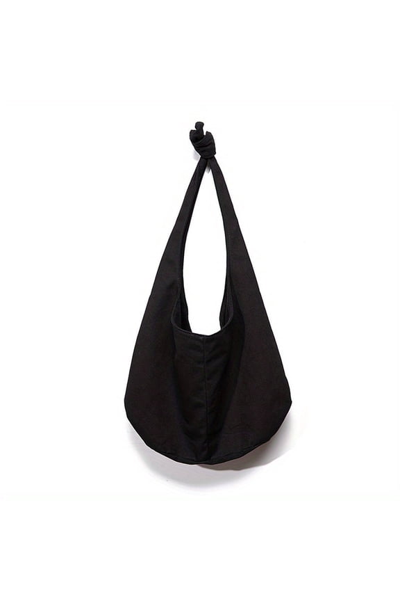 Foldable Hemp Striped Slouchy Shoulder Bag - No-Closure, Cotton Lined, Retro Boho Style, Trendy Underarm Bag for Occasions - Versatile, Stylish, and Easy to Carry