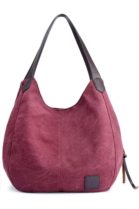 Handbag for Women Retro Canvas Tote Bag Daily Shopper Shoulder Purse Multi-Pocket Top Handle Bag for Work Travel