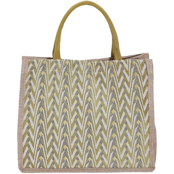 HMSHA Jute Tote Handbag for Women Large Beach Bag Reusable Grocery Straw Bag Boho Woven Shopping Travel Tote Bag