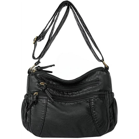 HMSHA Leather Hobo Bag Women Retro Denim Bag Large Crossbody Shoulder Bag Casual Handbag Purse