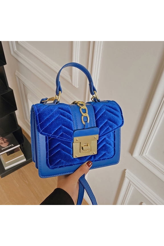 Luxury Simple Velvet women Flap Crossbody Shoulder Bags Small Winter Fashion Casual Handbags and Purses chain messenger bags