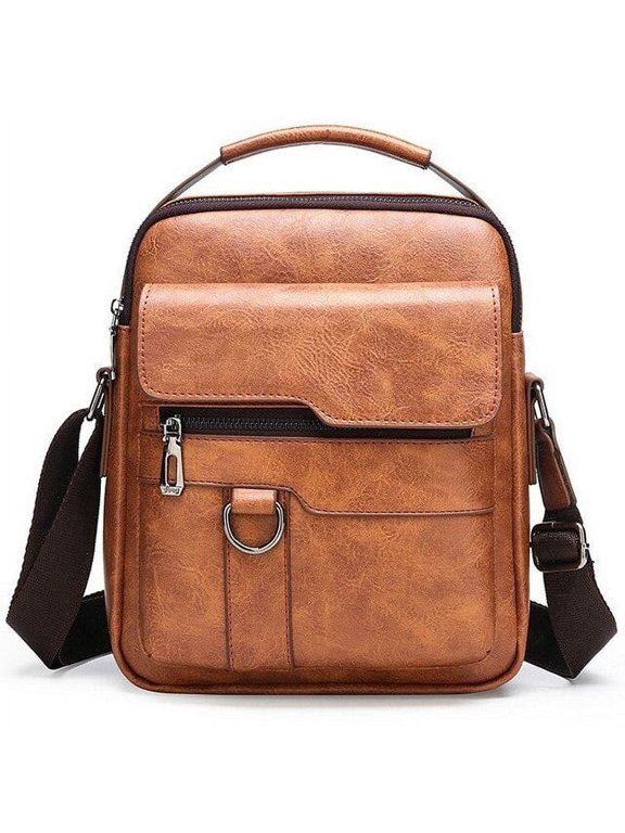 Men Leather Shoulder Bags Man Business Crossbody Bags For IPAD Air Mini Male Leather Handbag Small Briefcase Men's Messenger Bag